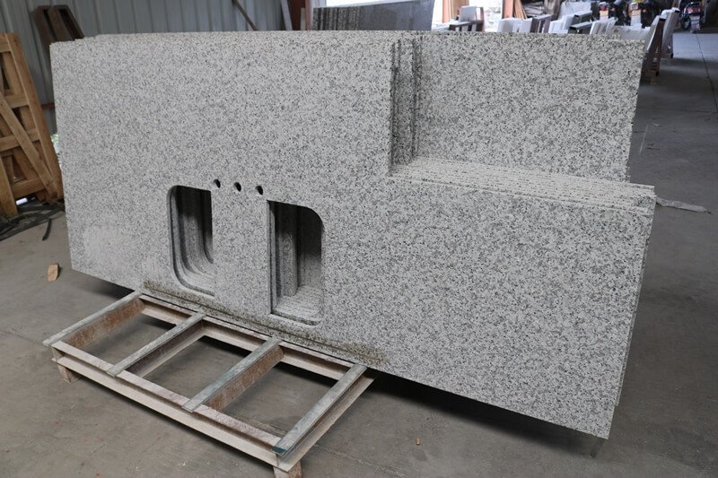 granite countertops gray and white
