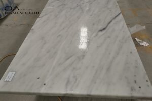 white and gray marble countertops