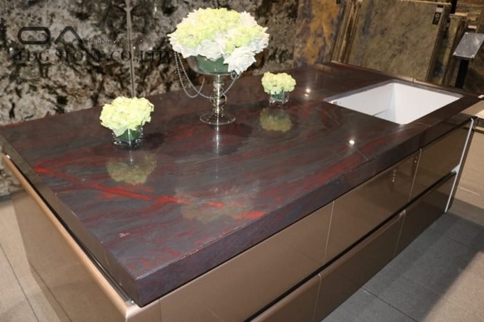 Iron Red Quartzite Kitchen Countertops
