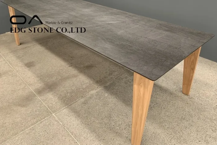 Sintered stone extendable dining table