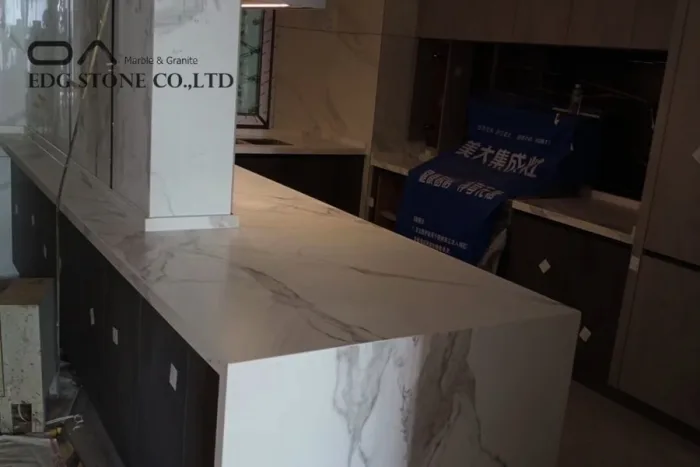 Sintered stone kitchen island