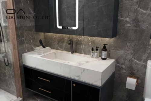porcelain vanity top with integrated sink