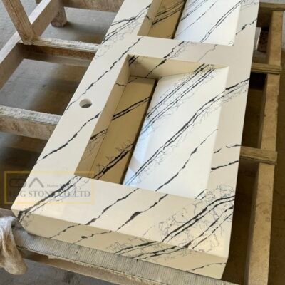 panda white quartz countertops