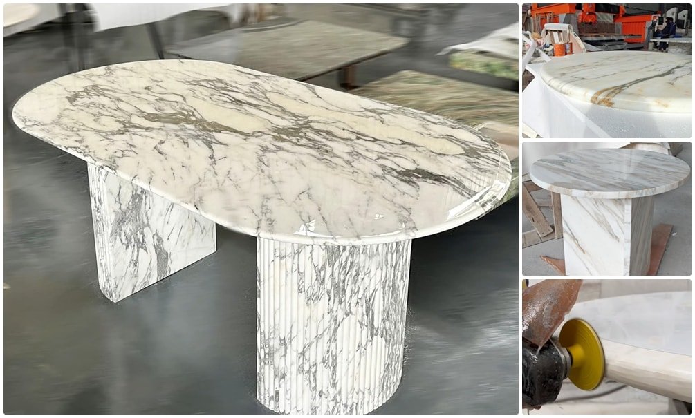 China Customized Calacatta Gold Marble Table Top Suppliers Factory