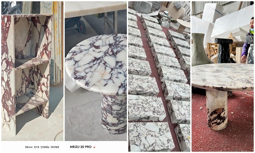 China Customized Calacatta Viola Marble Table Top Suppliers Factory