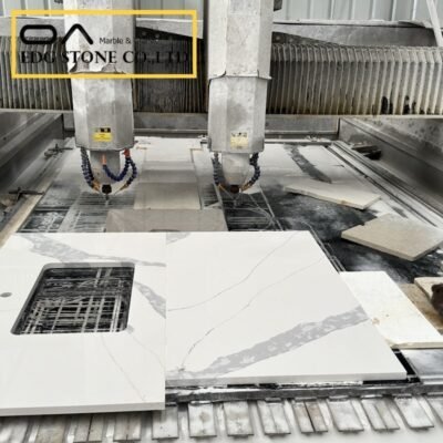 how to cut quartz countertop for sink